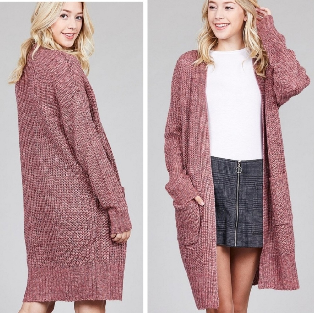 PLUS SIZE Marled Sweater Cardigan